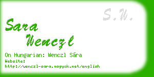 sara wenczl business card
