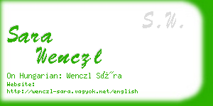 sara wenczl business card
